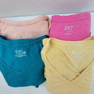 Short Sleeve T-Shirt Lot of 4 Women's XXL Cotton Maurices, Time Tru, Eddie Bauer